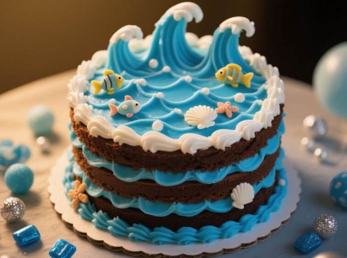 A customized birthday cake with themed decorations