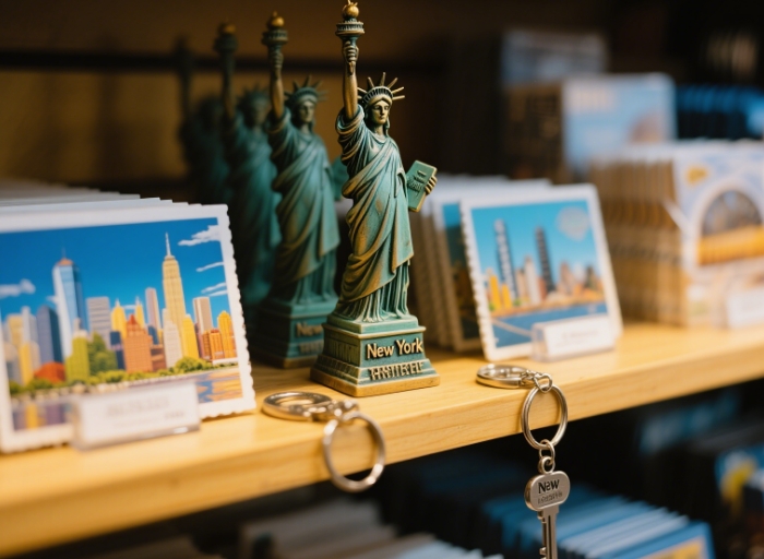 City themed souvenirs display