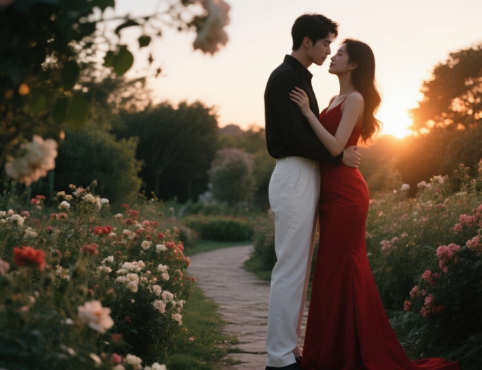 Couple reconciling after breakup with meaningful gifts