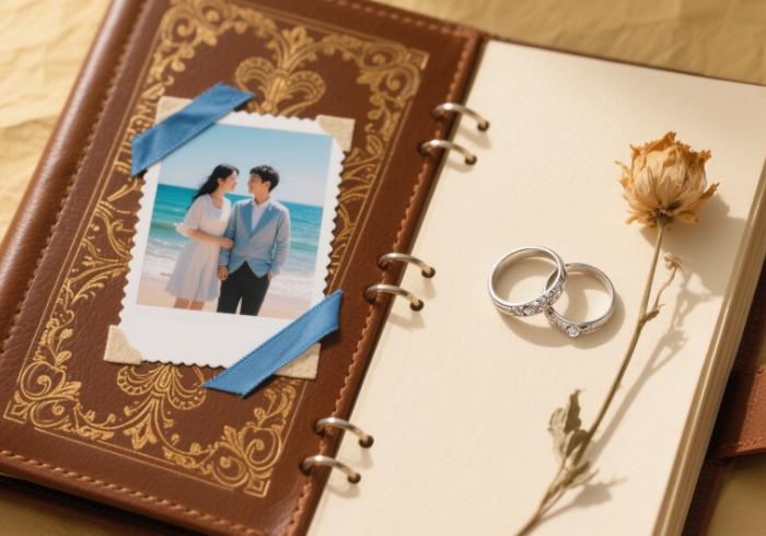 Custom breakup reconciliation scrapbook with couple memories