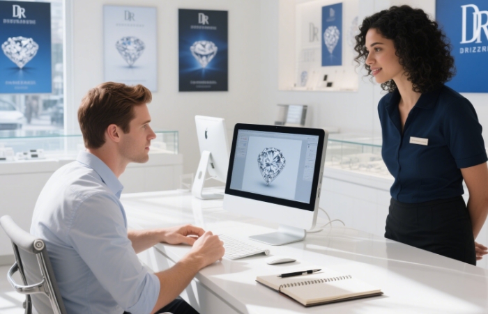 DR diamond ring and ID card customization scene