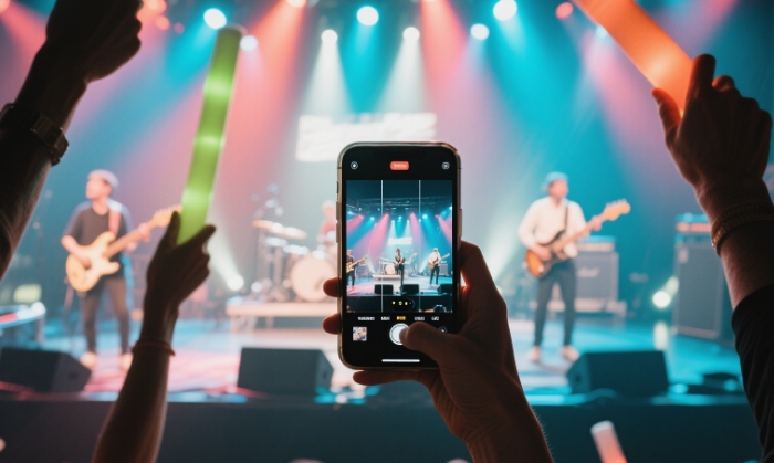 Filming the concert with your phone