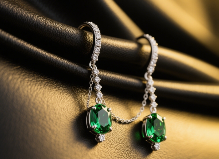 French Riviera Olive Green Earrings