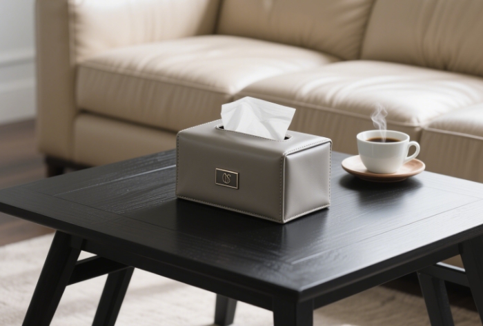Luxury leather tissue box cover gift for stylish home decor