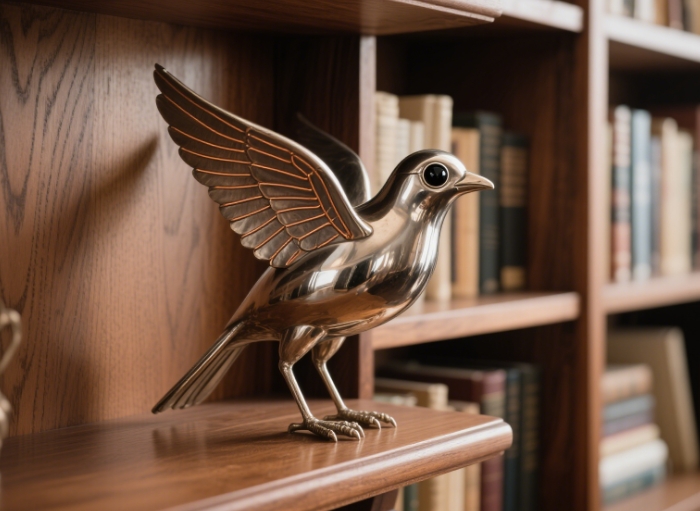 Minimalist metal bird decor gift for girlfriends with symbolic meaning
