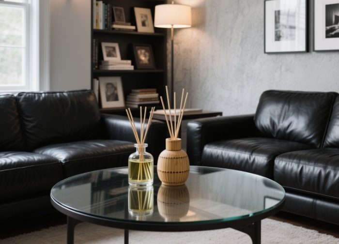 Modern living room featuring the bamboo diffuser