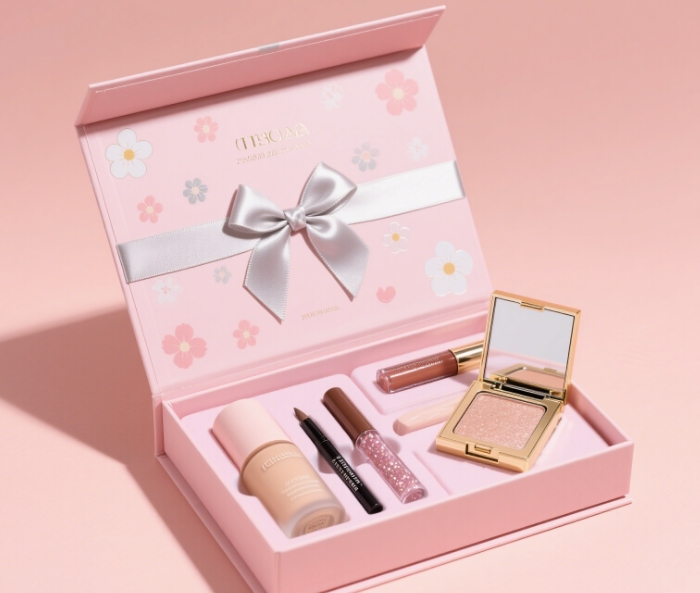 Open cosmetic gift box