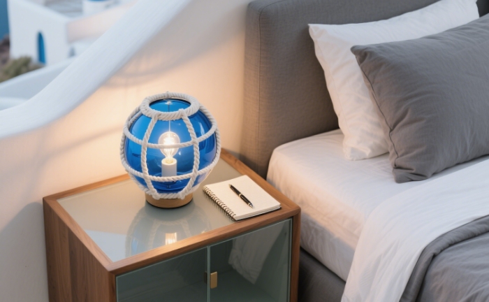 Santorini sunset lamp with Bluetooth speaker for romantic ambiance