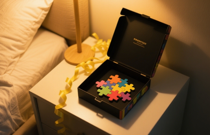The opened blind box contains small gifts and streamers
