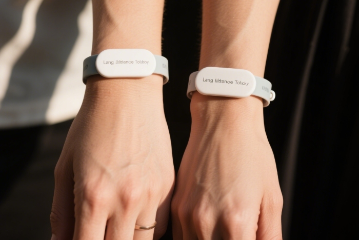 A pair of long-distance touch bracelets
