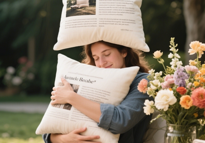 A personalized pillow with a picture