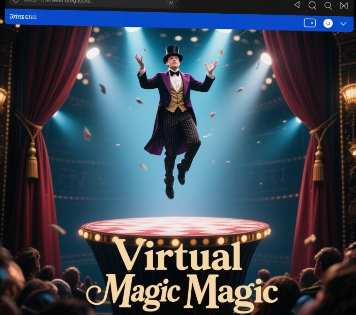 A screenshot of a virtual magic show