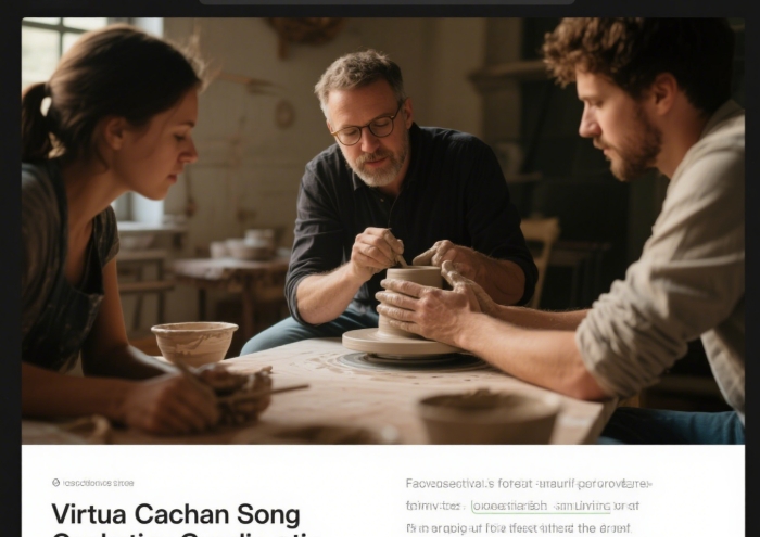 A screenshot of a virtual pottery class