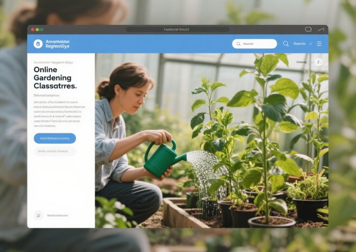A screenshot of an online gardening class