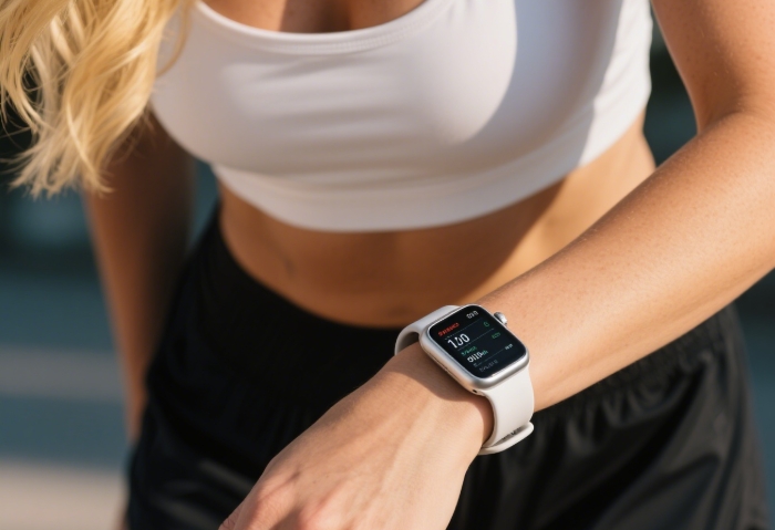 Advanced fitness watch for women with heart rate monitoring