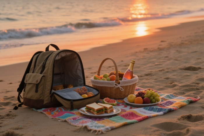 All-in-one luxury picnic backpack for romantic anniversary outings