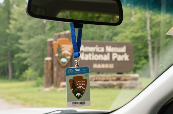 America the Beautiful National Parks pass display