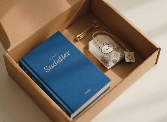 Book subscription box with novel and gifts, perfect for avid readers.