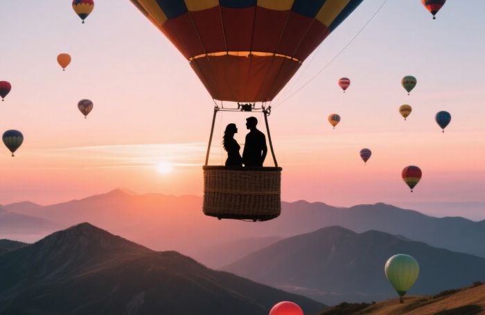 Breathtaking romantic sunrise hot air balloon ride adventure gift experience 2025