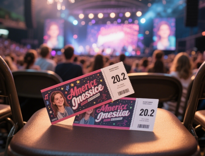 Concert tickets surprise gift for music-loving 20 year old girl