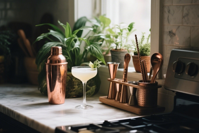 Craft cocktails with smoke, exotic spices, copper tools