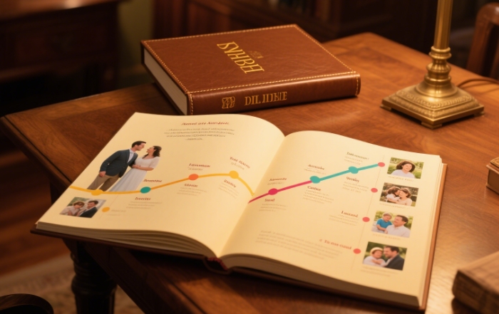 Custom 'Our Love Story' hardcover book anniversary gift