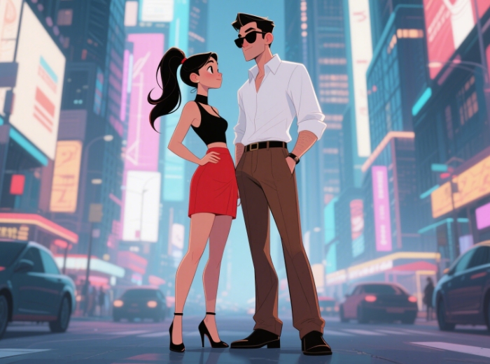 Custom cartoon couple portrait from photo as unique anniversary gift