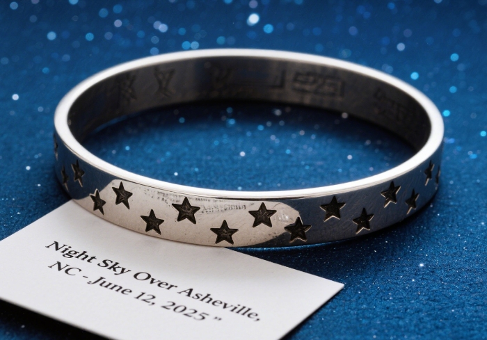 Custom constellation bracelet night sky on special date romantic astronomy jewelry gift