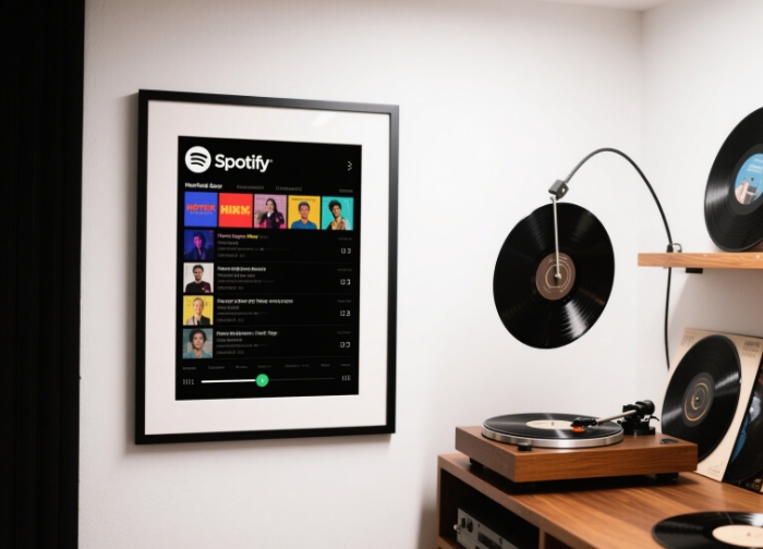 Custom music playlist poster for couples, sentimental anniversary gift under $120