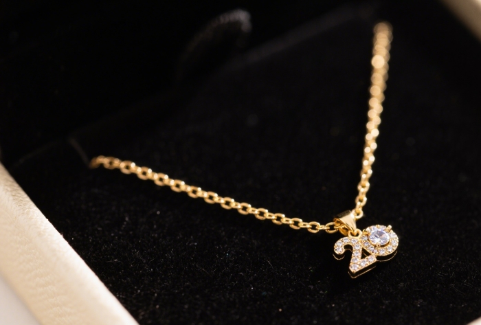 Dainty birthstone necklace personalized jewelry gift for 20th birthday