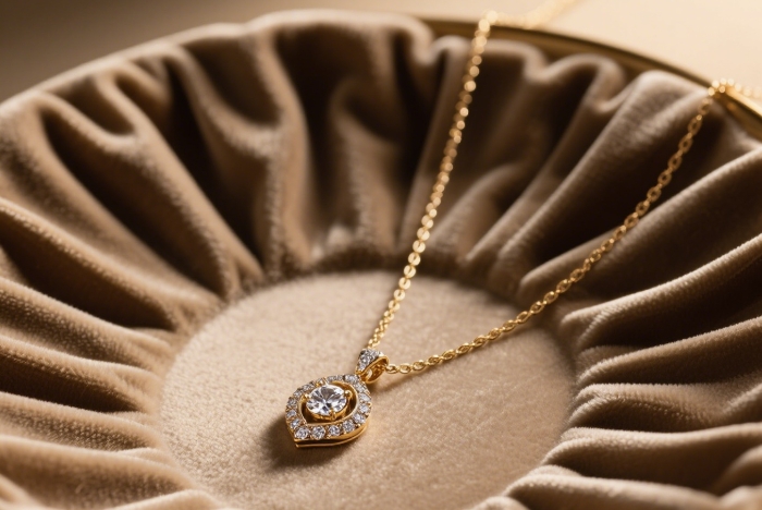 Delicate gold diamond pendant necklace for women, 2025 luxury jewelry gift