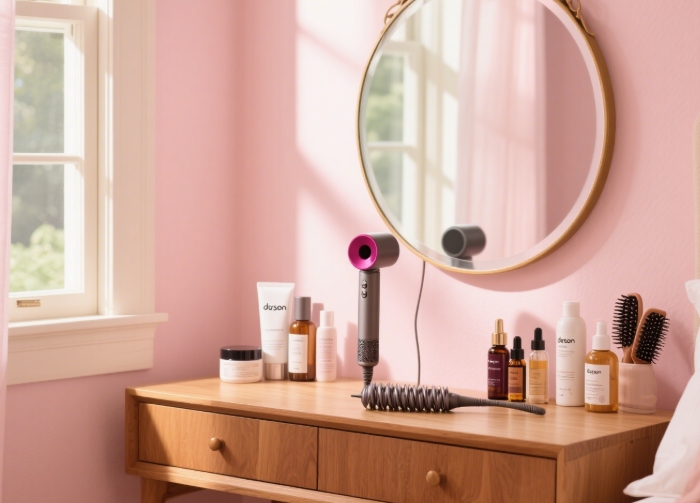 Dyson Airwrap with hair styling essentials for salon-quality looks