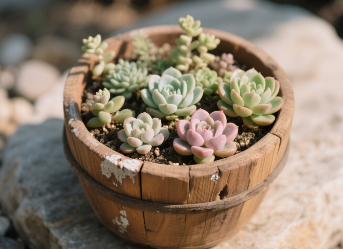 Easy-care succulent garden kit graduation gift under $60.