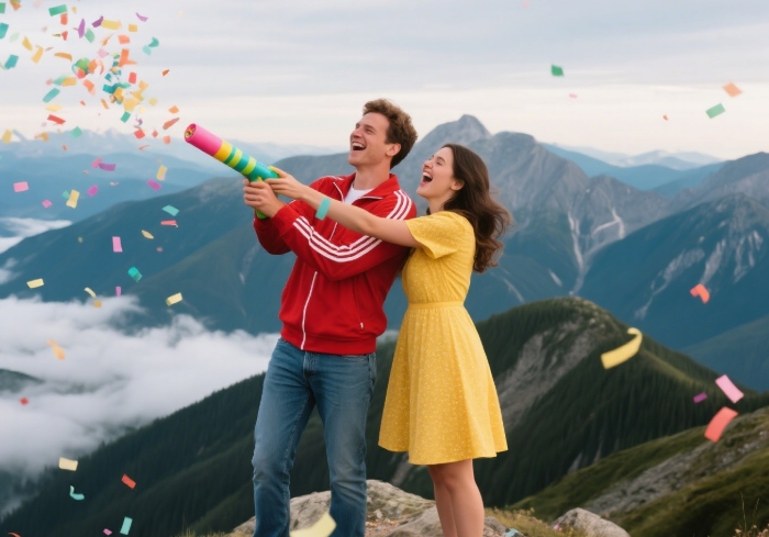 Eco-friendly biodegradable confetti cannon gift for celebrating couple adventure milestones 2025