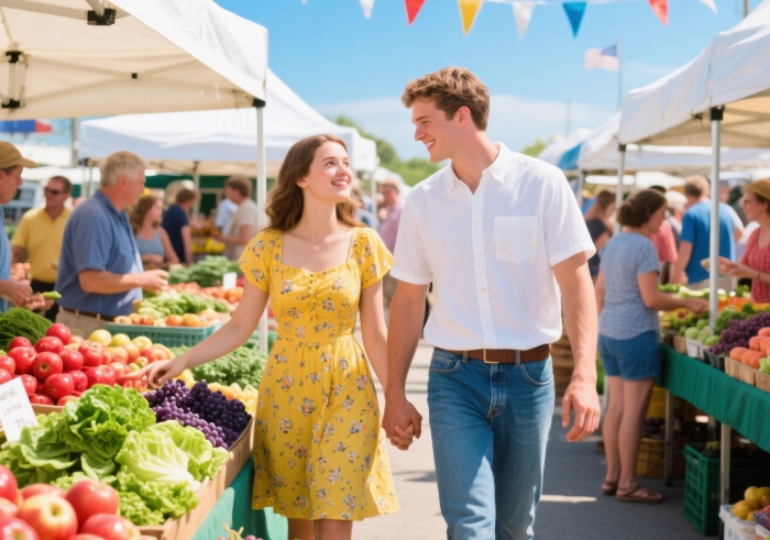 Farmers' market scavenger hunt - interactive culinary date idea