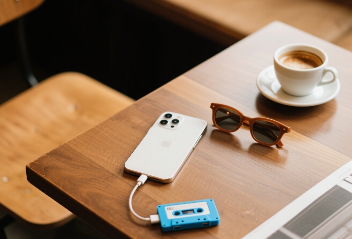 Fun cassette tape phone charger, unique tech gift under $15