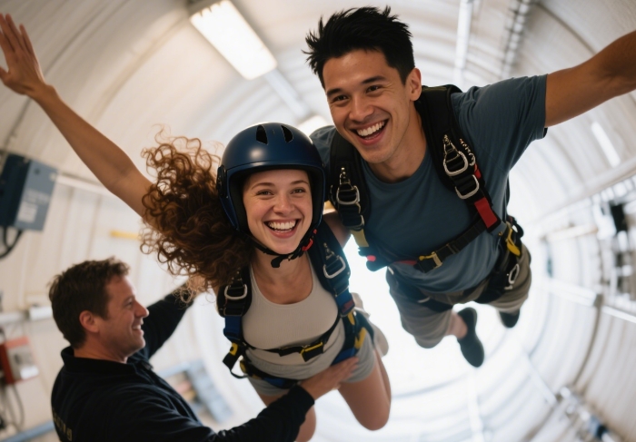 Fun couple indoor skydiving experience adventure gift for adrenaline seekers 2025