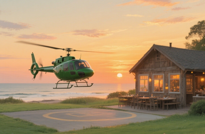 Helicopter dinner date experience - breathtaking summer adventure