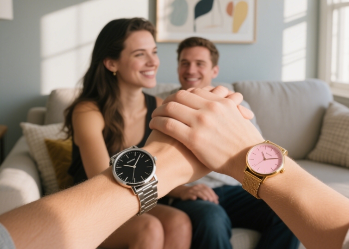 His and hers engraved matching watches for couples