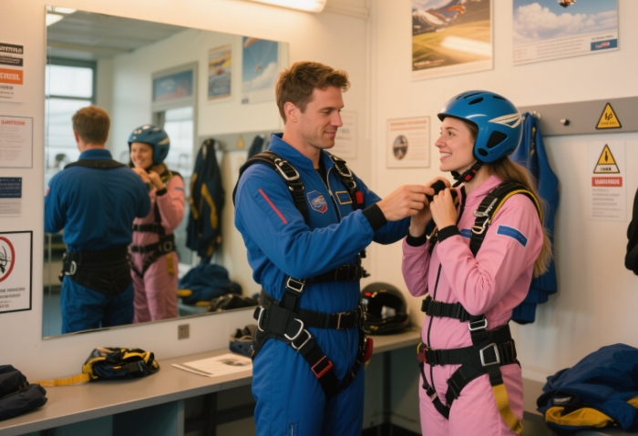 Indoor skydiving experience for adventurous anniversary date