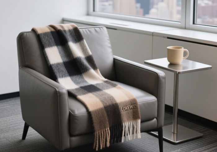 Loewe 2025 oversized check scarf, luxury wool fashion accessory unisex