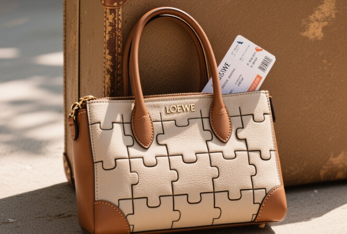 Loewe Puzzle Bag in neutral summer travel styling, understated luxury gift