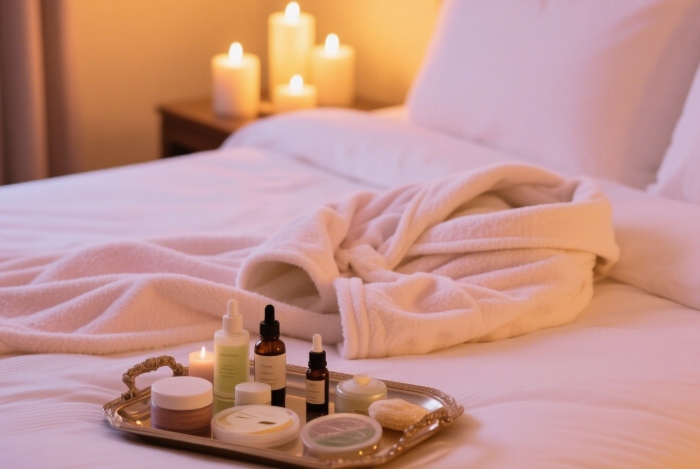 Luxury at-home spa day summer gift, curated relaxation kit for her