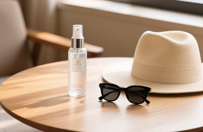 Luxury facial mist spray for summer skincare hydration