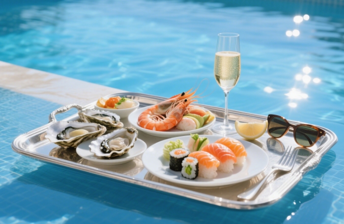 Luxury floating breakfast tray for anniversary morning