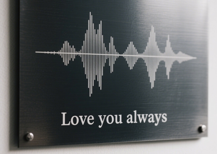Modern soundwave art print of a spoken I Love You