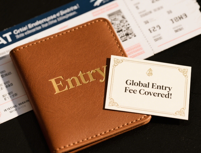 Monogrammed leather passport holder with Global Entry gift - practical luxury travel gift for her