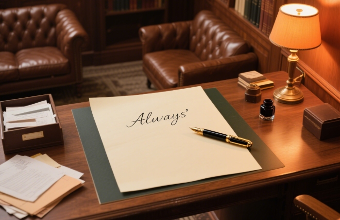 Montblanc pen scripting Always on creamy paper