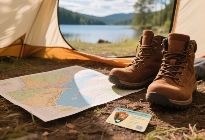 National park pass with adventure map, best 2025 summer gift for travel lovers.
