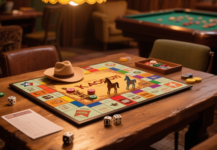 Personalized Monopoly board game featuring couple's love story